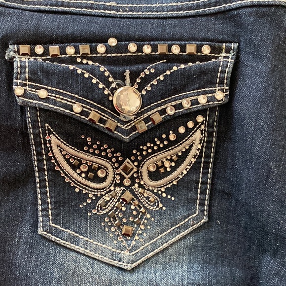 One Lone Authentic Denim. Embellished Jeans. Size 12 , 30” inseam. - Picture 2 of 7